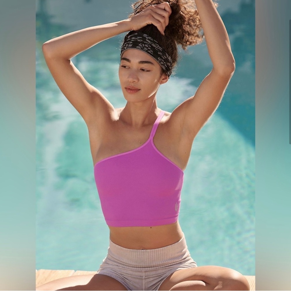 NEW! Free People FP movement Tighten Up Asymmetrical Tighten Up Tank Magenta